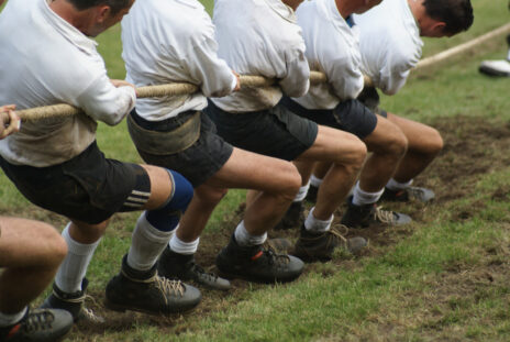 Men playing Tug-Of-War